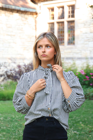 Black Gingham Button Up Shirt