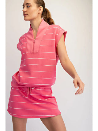 Brink Pink Stripe Skort