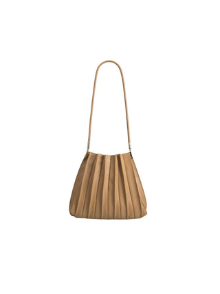 Carrie Taupe Pleated Bag