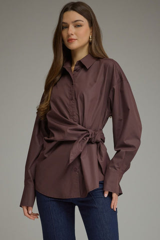 Chocolate Tie Waist Top