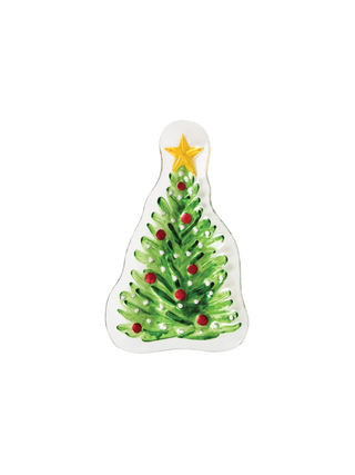 Christmas Tree Glass Cookie Plate