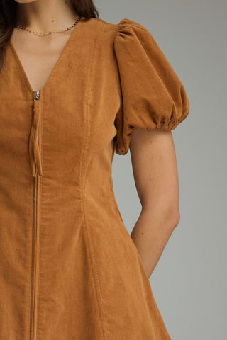 Cool Camel VNeck Dress