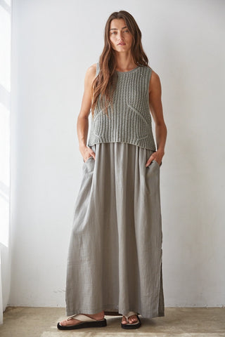 Dark Sage Two Piece Maxi Dress