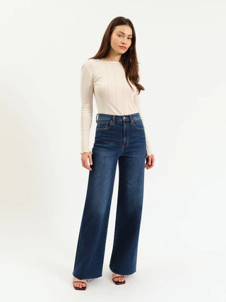 Far Out High Rise Wide Leg in Waterfall
