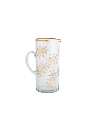 Gold Snowflake Glass Pitcher