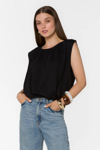 Gwyn Sleeveless Black Top