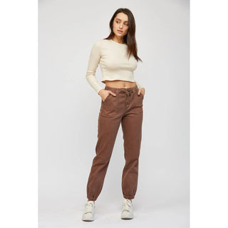 High Rise Jogger Crop Cocoa