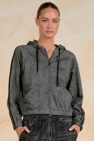 Kristin Black Bomber Hoodie