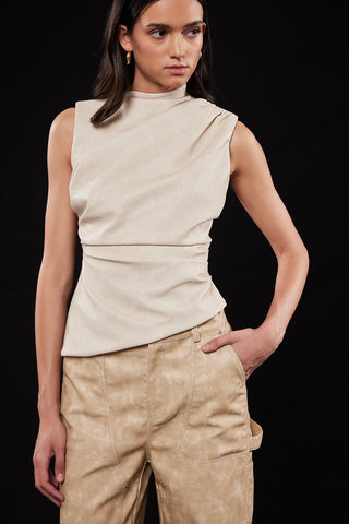 Leather Asymmetrical Top