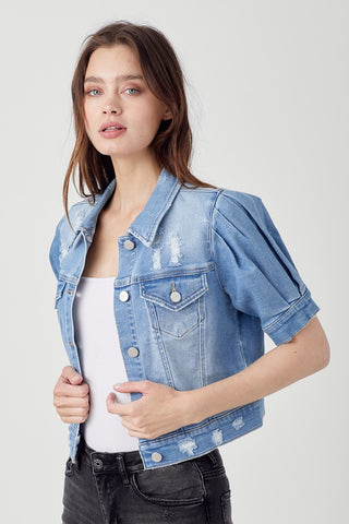 Light Crop Denim Jacket