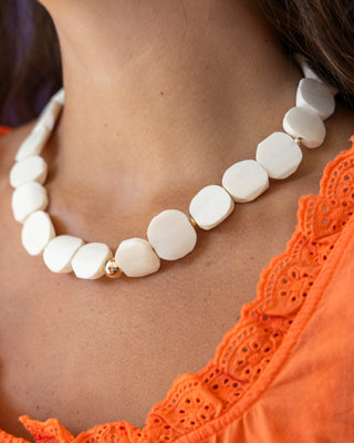 Cali White Bead Necklace