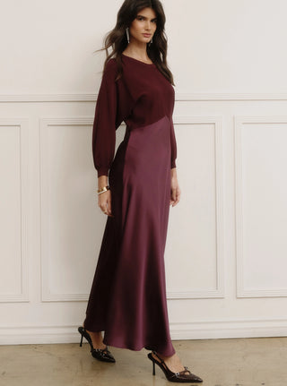Mixed Media Boysenberry Dress