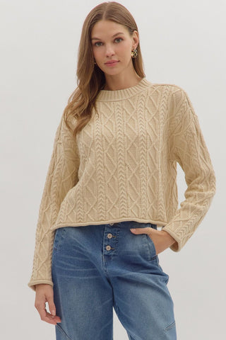 Natural Cable Knit Sweater
