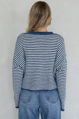 Piper Cardigan Blue Stripe
