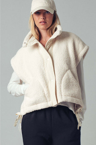 Quilted Collar Vest Sherpa