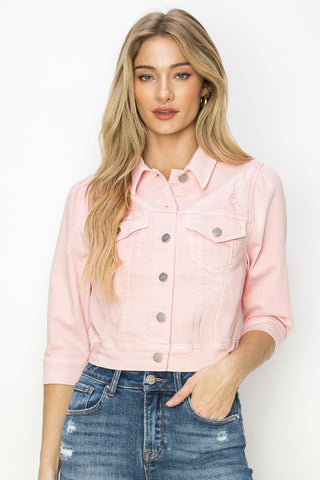 Soft Pink Shirring Jacket