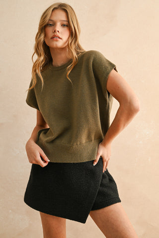 Sweet Sweater Top Olive